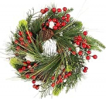 COM-FOUR&reg; Uksekirme j&otilde;ulud - Advendikirme k&auml;bide, marjade ja lehtedega - Dekoratiivne p&auml;rg - J&otilde;ulukaunistus - Lauakirme - J&otilde;ulukirme