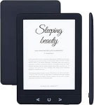 Silvergear&reg; Ebook Reader seade taustavalgustusega, 6-tolline E-Ink puuteekraan, 4 GB m&auml;lu 3000+ e-raamatule, taskuraamat, peegeldumisvastane ja kerge, must