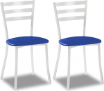 ASTIMESA SCRRAZ Two Kitchen Chairs Metal Blue Seat Height 45cm