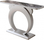 Schlanker, moderner Sofatisch, schmale geometrische Konsole mit Metallbeinen, Langer Akzenttisch f&uuml;r Wohnzimmer, Flur, Foyer &ndash; stilvolle Organisation (Silber, 47,2 x 31,5 Zoll)