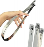 Roostevabast terasest kaablisidemed 20 t&uuml;kki 600mm x 10mm kuulipea iselukustuv mehhanism Roostevabast terasest v&auml;rvi laeva, elektri, arvuti, juhtmestiku jne jaoks