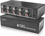 BolAAzuL Audio Splitter 3.5mm Aux + RCA L/R 1 in 4 v&auml;ljundit 4 Way Stereo Audio Distribution Box 4K Stereo RCA Splitter 1x4 DVD m&auml;ngija, m&auml;ngukonsooli, k&otilde;rvaklappide, k&otilde;larite jaoks - koos