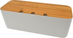Kaablikarp, pistikupesa, kaablikoguja, hoiukarp kaablijuhtimiseks, laadimiskaabel, ABS plastikust ventilatsiooniga, puidust tekstuuriga organiseerija 30 x 11,5 x 11 cm