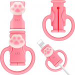 SAISN iPhone'i laadimiskaabli kaitsja, silikoonist laadimiskaabli kaitsja, armas valge kassik&uuml;&uuml;si juhtme kaitsja, 2 in 1 paindlik kaabli kaitsja kaablitele, purunemiskindel laadimiskaabel, kaabli kaitsja