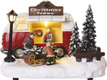 EMOS Dekorativer Retro-Bus als Christbaumverk&auml;ufer, LED-Weihnachtsbeleuchtung Retro-Kleinbus, warmwei&szlig;, f&uuml;r den Innenbereich IP20, batteriebetrieben (3x AA), Weihnachtsdekoration, 20x13,7 cm