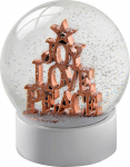 WeRChristmas Joy Love Peace Snow Globe j&otilde;ulukaunistus - 12 cm, roosa kuld/mitmev&auml;rviline