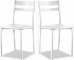 ASTIMESA Kitchen Chair Metal Open Back White 38cm x 45cm x 40cm