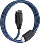 Laadija nailonkaabel Garmin Watch Forerunner 55 255, Fenix 5 5S 5X Plus 6 6S 6X Pro 7 7S 7X, V&iacute;voactive 3 4 4S, Approach S10 S40 S60, Venu Sq 2 Plus, Instinct jaoks.