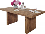 SAM Nora Dining Room Table 200 x 100 cm Solid Acacia Wood and Natural-Coloured, Dining Table with Wooden Frame