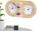 Sauna Thermometer - Feuchtigkeitsmonitor - Holzrahmen f&uuml;r Wandmontage mit 15-Minuten-Timer Sauna Temper- und Luftfeuchtigkeitsmesser - f&uuml;r Zuhause, Garage, Arbeitsplatz, Schlafzimmer, Klassenzimme