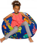 Posh Creations Large 38" Bean Bag Bean Bag for Kids Teens Adults with Removable and Machine Washable Cover - Sea Animals on Blue