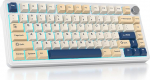 75% Protsendiline traadita klaviatuur koos tihendiga, TKL traadita mehaaniline m&auml;nguklaviatuur Bluetooth/2.4 GHz/USB, Ameerika QWERTY, eelliimitud l&uuml;liti PC-le, Mac Win, M75-Soy Milk