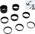 Telescopic Extension Tube Set, 8 Pieces M48 x 0.75 Thread Length Extension Tube Kit 3 5 7 10 12 15 20 30mm Extension Ring for Astronomical Telescope Photography, Default