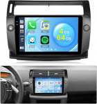 Roinvou 4+64G Android 15 autoraadio Citroen C4 2004-2009 koos Carplay Android autoga, 9-tolline autoraadio Incell puuteekraaniga GPS-navigatsiooniga Bluetooth EQ WiFi RDS FM SWC tagurduskaameraga
