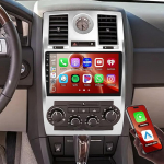 Hikity 2+64G Android autoraadio Chrysler 300C 300 2005-2009 juhtmevaba Carplay Android autole, 9-tolline puuteekraaniga GPS-navigatsiooniradio koos Mirror Link WiFi Bluetooth FM RDS EQ SWC tagurduskaameraga