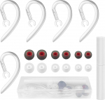 Pakett 5 6 mm Bluetooth peakomplekti konksu klambrid Silikoonist mitmem&otilde;&otilde;tmeline reguleeritav 360 &deg; traadita asendusk&otilde;rvaklapp koos multifunktsionaalse puhastuspliiatsiga, 6 paari silikoonist k&otilde;rvaklappe (11 / 12 / 13 mm)