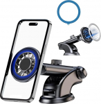 EKAM auto telefonihoidja, mis &uuml;hildub MagSafe armatuurlaua / tuuleklaasi magnetilise telefonihoidjaga autole, magnetiline telefoni autokinnitus iPhone 16, 15 Pro Max Plus 14, 13, 12 Mini jaoks