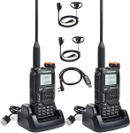 QUANSHENG UV-K5 raadio 5W Walkie Talkie pikamaa laetav k&auml;siraadio t&auml;iskasvanutele politseiraadio FM, NOAA, C-t&uuml;&uuml;pi laadimisega, 200 kanaliga (UV-K5-2 koos D01CK-2 ja kaabliga)