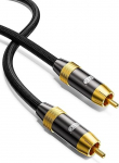 EMK subwooferi kaabel RCA kaabel Digitaalne koaksiaalkaabel RCA koaksiaal 24K kullatud &uuml;hendusega Premium RCA kaabel helibaarile, k&otilde;larile, telerile, v&otilde;imendile (must-2 m)