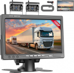 Traadita 2 tagantvaate kaamera 7-tollise HD IPS monitoriga, numbrim&auml;rk IP69 veekindel auto tagantvaate kaamera &ouml;&ouml;vaatega autodele, veoautodele, maasturitele, kaubikutele