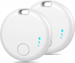 Smart Bluetooth Tracker Item Finder 2 Pack, Locator Tracker f&uuml;r Schl&uuml;ssel, Gep&auml;ck, Taschen, Brieftaschen, Rucks&auml;cke, Kompatibel mit iOS, IP67 Wasserdicht (Wei&szlig;)