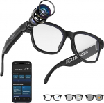 AI Smart Camera prillid - HD 1200P video-foto-h&auml;&auml;lt&otilde;lge, vahetatavad p&auml;ikesekaitse- ja sinise valguse kaitsel&auml;&auml;tsed, IP65 veekindel, v&auml;listegevused, jalgrattas&otilde;it, matkamine, reisimine, k&auml;ed-vabad salvestamine