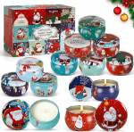 J&otilde;ulul&otilde;hnak&uuml;&uuml;nlad kinkekomplekt naistele, komplekt 12, 70 g k&uuml;&uuml;nlaid, naturaalsed sojavaha aroomiteraapia k&uuml;&uuml;nlad, kingitused s&uuml;nnip&auml;evaks, j&otilde;uludeks, kingitused naisele