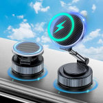 15 W autokinnitus laadimisfunktsiooniga & vaakum iminapp magnet, laadija mobiiltelefoni hoidja traadita 360&deg; p&ouml;&ouml;ratav ja kokkupandav iPhone Mag Safe Samsung, kiire laadimine magnetiline mobiiltelefoniga