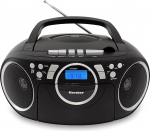 Karcher RR 5042-B Kaasaskantav CD-raadio/Boombox koos CD-m&auml;ngija ja kassetim&auml;ngijaga FM aku / v&otilde;rguga Aux-In mustana