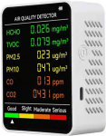 6 in 1 &otilde;hukvaliteedi monitor, sise&otilde;hu kvaliteedi detektor, tuvastab PM2.5, PM10, TVOC, &otilde;hukvaliteedi tester, &otilde;husaaste m&otilde;&otilde;tja koju, tuppa, kasvuhoonetesse, kontoritesse (valge)