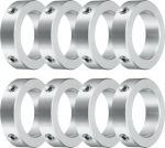 QUARKZMAN Set Screw Clamping Rings 28 mm Bore, Aluminium Shaft Clamping Rings, 41 mm OD and 11 mm Thick, Clamping Ring with Set Screw, Stop Ring for Linear Rod Shaft Guidance, Pack of 8