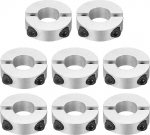 sourcing map Double Split Shank Collar, 18mm Bore Two Piece Clamp Collar, 40mm OD, 12mm Thickness, Aluminum Alloy Screw Split Ring, 8pcs
