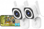 2K 5G v&auml;li- / siseruumide valvekaamera, WiFi kaamera sise-/v&auml;ljakul, beebivalve koos rakendusega, koerakaamera, IP66 veekindel, 2-suunaline heli, automaatne zoom, SD- ja pilvesalvestusruumid