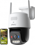 Imou 6MP PoE v&auml;livalvekaamera Aurora v&auml;rvilise &ouml;&ouml;n&auml;gemisega heledam kui p&auml;ev 2.4/5GHz WLAN v&auml;likaamera 360&deg; PTZ, AI isiku/auto tuvastamine, nutikas j&auml;lgimine, 2-suunaline heli, sireen privaatne