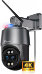 Ctronics 4K 10X h&uuml;briidzoomiga valvekaamera v&auml;ljas WiFi, topeltobjektiiviga, automaatne j&auml;lgimine ja zoom, punane ja sinine valgush&auml;ire, 5G/2.4GHz, 30M v&auml;rviline &ouml;&ouml;n&auml;gemine, metall, 256GB TF/FTP/NAS/Cloud