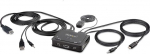 StarTech.com 2-portiline h&uuml;briid USB-C HDMI-kaabel KVM l&uuml;liti, 4K 60Hz, mini KVM koos 1,8 m USB-A/HDMI/Audio ja 1,2 m USB-C Int. Kaablid, bussitoitega, kiirklahviga KVM l&uuml;liti (C2-H46-UAC-CBL-KVM)