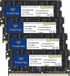 Timetec 64GB komplekt (4 x 16GB) DDR4 2400MHz (PC4-2400T) PC4-19200 SODIMM - mitte-ECC puhverdamata 260-pin 1.2V CL17 m&auml;lumoodul s&uuml;learvutitele, miniarvutitele ja universaalarvutitele.