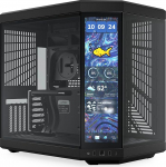 Hyte Y70 Touch Infinite Dual Chamber ATX Mid Tower kaasaegne esteetiline korpus integreeritud 2.5K LCD puuteekraaniga - Pitch Black