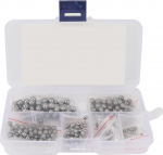 600/300 tk assortii t&auml;psus terasest laagripallid 2/32 1/8 5/32 3/16 7/32 1/4 klass 25 k&otilde;rge t&auml;psusega laagrikuulid Smooth Ball jalgrattale Mountain Bike (300tk)