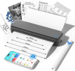 GuKKK mobiilne A4 printer reisimiseks, kontorisse, kooli - Bluetooth termoprinter t&auml;toveerimisfunktsiooniga - toetab termopaberit 210 x 297 mm - &uuml;hildub iOS ja Androidiga