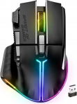 Spirit of Gamer - PRO M5 traadita RGB m&auml;nguhiir PC-le, 8 programmeeritavat nuppu, sealhulgas 1 kiirp&auml;&auml;stik, Bluetooth ja 2,4 GHz &uuml;hendus, pikk aku kestvus 90h, ergonoomiline m&auml;nguhiir, must