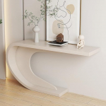 Konsoolilaud, abstraktne Art Deco stiilis koridorilaud sulamist 1 tk ristk&uuml;likukujuline Top kaasaegne sissep&auml;&auml;sulaud kriimustuskindel konsool diivanilaud, valge, 55 "L x 11.7" L