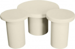 Couchtisch Set Inka Mangoholz Sand 3 osaga 70x70x45 60x60x37 40x40x51 cm, Masse:70 cm X 70 cm