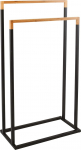 Spirella Chic r&auml;tikukang 21,5 x 45 x 84,5 cm Roostevabast terasest v&auml;limusega kroomitud metallist 2 r&auml;tikukangi musta v&auml;rvi bambusega