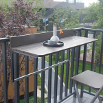 Klapptisch Verstellbarer, klappbarer Balkontisch aus Aluminium, platzsparende Terrassenbar f&uuml;r Terrassengel&auml;nder, stilvoller Gartengel&auml;ndertisch, perfekt f&uuml;r kleine R&auml;ume und das Leben im Fr