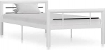 vidaXL voodiraam metallist voodi magamistuba voodi &uuml;he voodi raam magamistoa m&ouml;&ouml;bel kaheinimesevoodi liistudega raam valge must metallist 90 x 200 cm