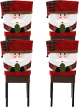 4 tk j&otilde;ulutooli seljakate, eemaldatav s&ouml;&ouml;gitool Slipcovers j&otilde;ulukaunistus kodu s&ouml;&ouml;gitoa k&ouml;&ouml;gi jaoks Santa Claus Party