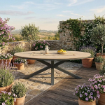 Gardissimo Armati aialaua valgusti 220 x 115 cm ovaalne alumiiniumist mittepuidust ilmastikukindel v&auml;ljas antratsiit lihtne hooldada