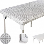 Toptablecloth laudlina 60 x 30 tolli h&otilde;bedase mustriga elastne ruudukujuline kokkuvolditav vin&uuml;&uuml;l laudlina j&otilde;ulud plastist veekindel piknikupidu kodu siseruumides
