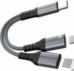 USB-C-Kopfh&ouml;rer-adapter, Splitter, Typ-C-Aux-Audio-Ladeger&auml;t, Dongle-Buchse, Dual-Adapter-Kabel, Port, Kopfh&ouml;rer, Schnellladung f&uuml;r iPhone 17, 16, 15 Pro Max, kompatibel mit Samsung